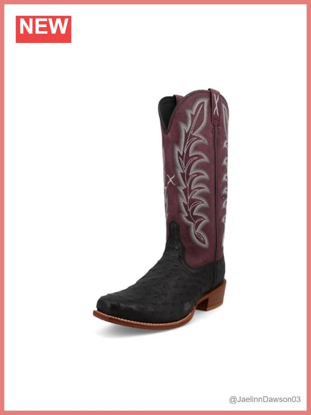 Women's 13" Leather Mid-Calf Western Boot with Ostrich Vamp